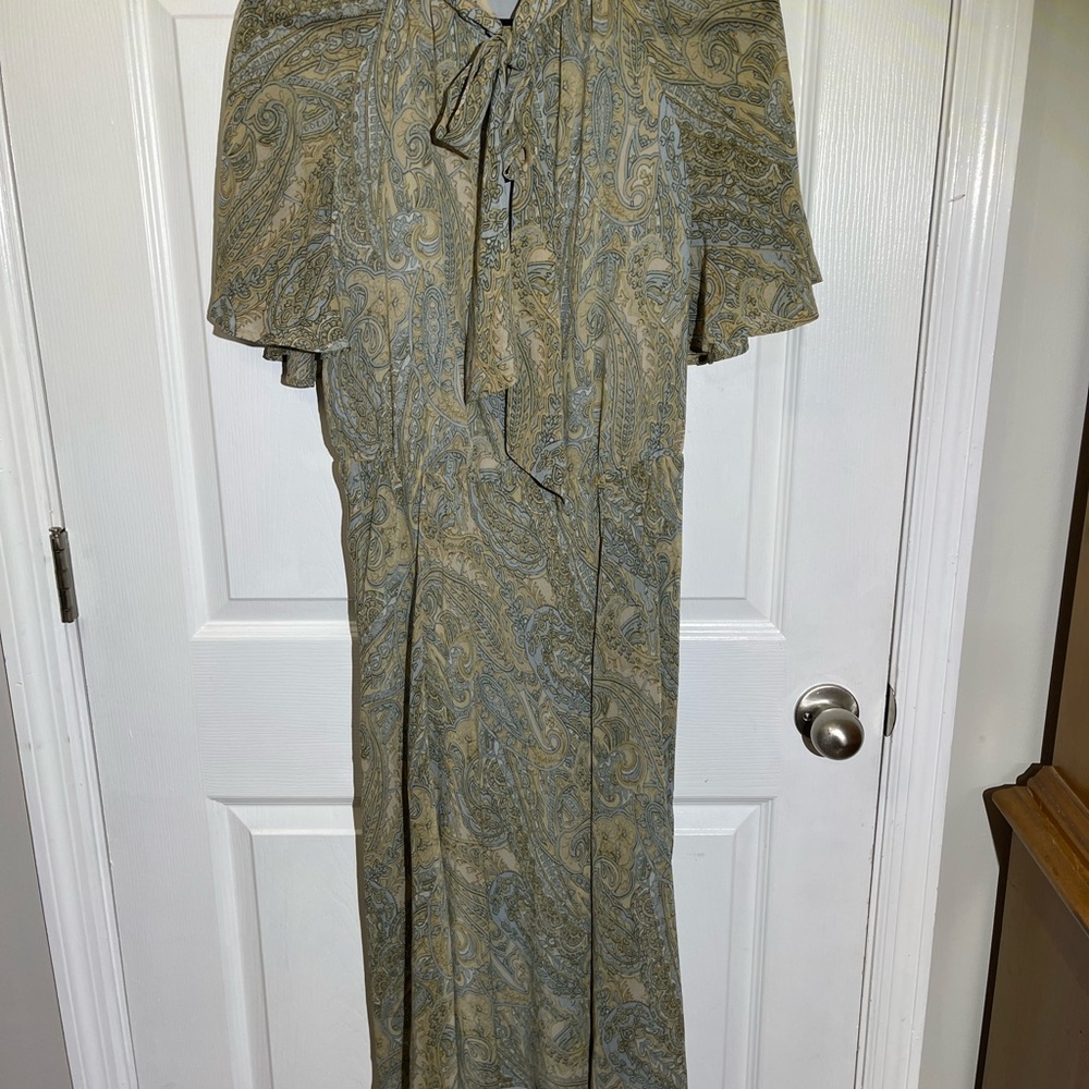 Lauren Ralph Lauren Women's Paisley Georgette Tie-Neck Dress~ NWT! - Picture 10 of 14